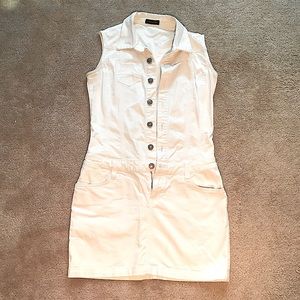 Massimo Dutti Small White Denim Dress
